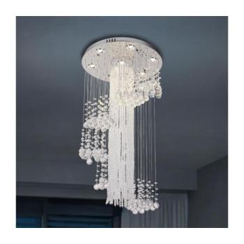 LED kristály mennyezeti lámpa NAURU LED/24W/230V Ø 45 cm fényes króm + távirányító N3011 kép