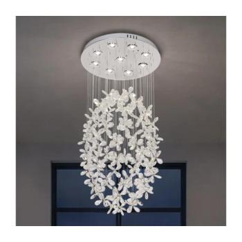 LED kristály mennyezeti lámpa SAMOA LED/30W/230V átm. 40 cm fényes króm + távirányító N3020 kép