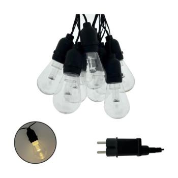 LED kültéri dekorációs fényfüzér 10xLED/0,15W/230V 3,8 m IP44 fekete 034 0001078 kép