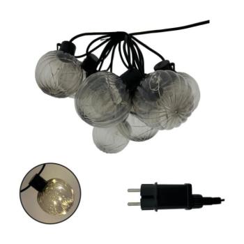 LED kültéri díszfényfüzér 10xLED/0,15W/230V 6,8 m IP44 fekete/füstszínű 034 0001079 kép