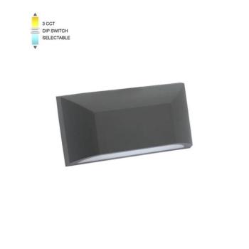 LED kültéri fali lámpa ADRIA-W1 6W 312/330/318lm 3xCCT IP65 113x220x51mm antracit 3230481 VITO kép