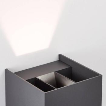 LED kültéri fali lámpa Hilly, magasság 10 cm, sötétszürke, fém kép
