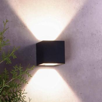 LED kültéri fali lámpa Jabbah, sötétszürke, fel/le, fel/le kép