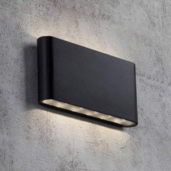 LED kültéri fali lámpa Kinver lapos forma, fekete kép