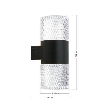 LED kültéri fali lámpa Mondo, fekete, magasság 20,4 cm, alumínium, kép