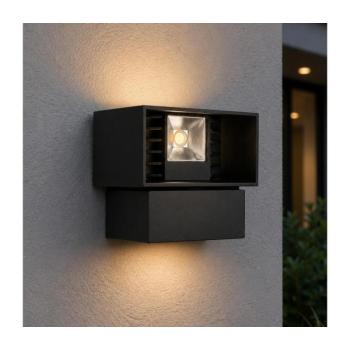 LED kültéri fali lámpatest LED/6W/230V IP54 fekete SCD 08 Q kép