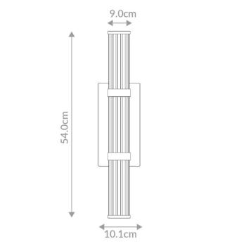 LED kültéri fali világítás FAYTON, fekete, magasság 54 cm, fém, IP44 kép