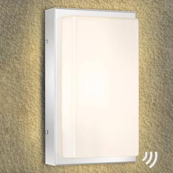 LED kültéri fali világítás Julea, rozsdamentes acél, üveg, mozgásérzékelő kép