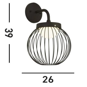 LED kültéri fali világítás X Cabin, IP44, fekete, fém kép