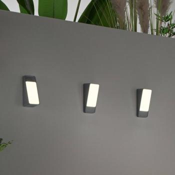 LED kültéri falilámpa Coupe, antracit, magasság 20 cm, fém kép