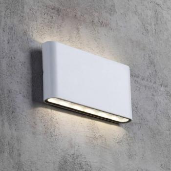 LED kültéri falilámpa Kinver lapos formában, fehér kép