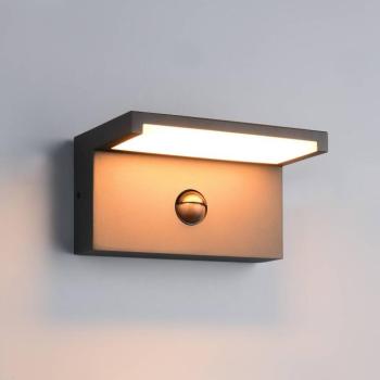 LED kültéri falilámpa Ravi, antracit Szélesség 18 cm Érzékelő, IP54 kép