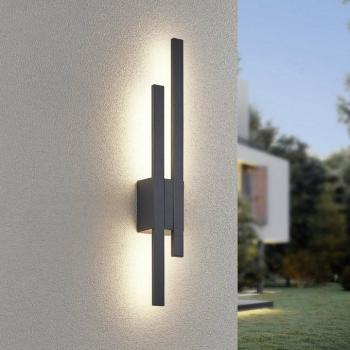 LED kültéri falilámpa TAWA, antracit, 62 cm fém, 2 izzós, IP54 kép