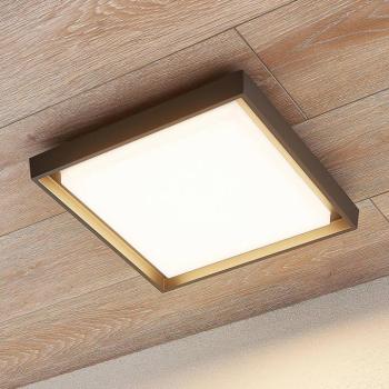 Lucande LED kültéri mennyezeti világítás Birta, sötét szürke, IP54, 34 cm kép