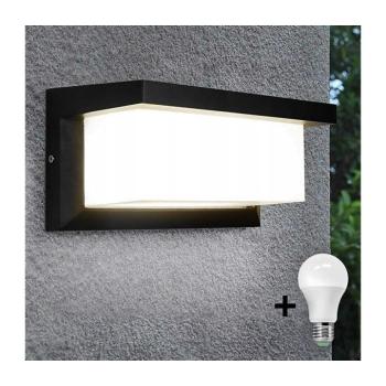 LED Kültéri lámpa izzóval szürkületérzékelővel NEELY 1xE27/9W/230V IP54 BG0715+BW0332