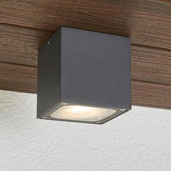 Lucande LED mennyezeti világítás Tanea, 10x10 cm, sötét szürke, IP54 kép