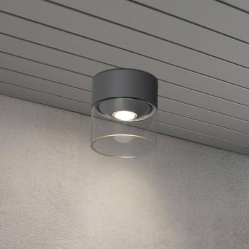 LED kültéri mennyezeti lámpa Varese, szürke, üveg kép