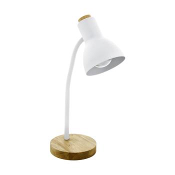 LED lámpa , asztali , E27 , acél , fa , fehér, barna , EGLO , VERADAL , 98832 kép
