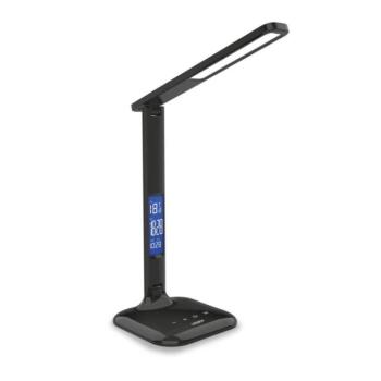 LED lámpa , asztali , érintő kapcsoló , digitális kijelző , 5W , állítható fehér színhőmérséklet (CCT) , dimmelhető , fekete , Videx Rio kép