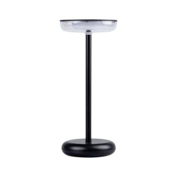 LED lámpa , asztali , hordozható , fekete , lekerekített , érintő kapcsoló , USB , dimmelhető , meleg fehér , IP44 , Kanlux , FLUXY kép