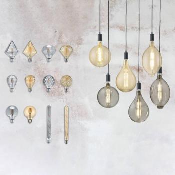 LED lámpa E27 4W 2 700K gyémánt izzószál borostyán kép