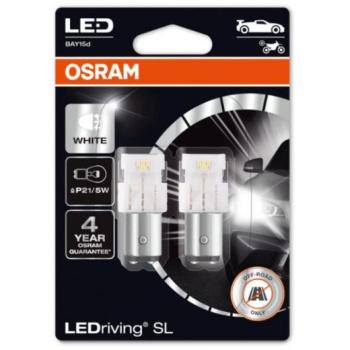 LED lámpa , égő , autó izzó , jelzőlámpa/irányjelző , 2 db-os csomag , P21/5W , 2.50/0.5 Watt , hideg fehér , Plug&Play , OSRAM LEDriving , HL Easy kép