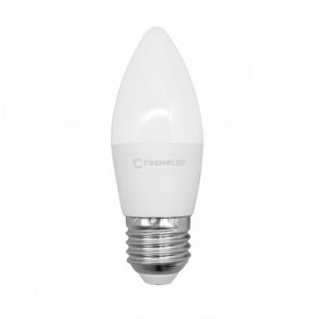 LED lámpa , égő , gyertya , E27 foglalat , 6W , meleg fehér , COSMOLED kép