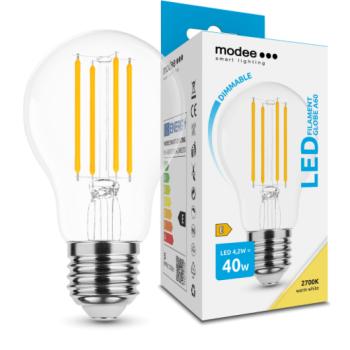 LED lámpa , égő , izzószálas hatás , filament , E27 foglalat , A60 , 4,2 Watt , meleg fehér , Modee kép