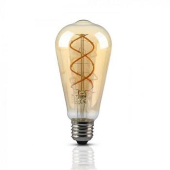 LED lámpa , égő , izzószálas hatás , filament , E27 foglalat , Edison , 4.8 Watt , meleg fehér , borostyán sárga kép