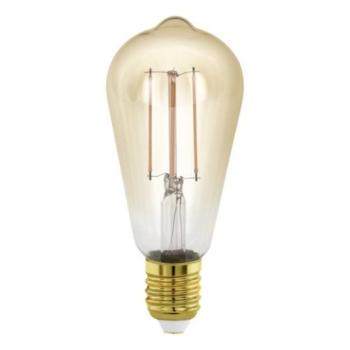LED lámpa , égő , izzószálas hatás , filament , E27 foglalat , ST58 , Edison , 4 Watt , meleg fehér , 1700K , borostyán sárga , dimmelhető , EGLO kép
