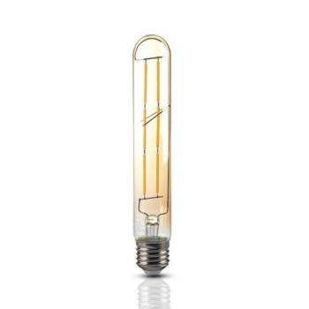 LED lámpa , égő , izzószálas hatás , filament , E27 foglalat , T30 , 6 Watt , meleg fehér , borostyán sárga kép