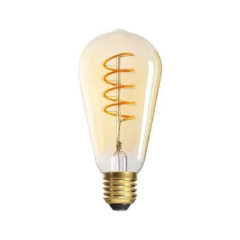 LED lámpa , égő , izzószálas hatás , filament , Edison , E27 foglalat , 4 Watt , meleg fehér , 1800K , borostyán sárga , XLED kép
