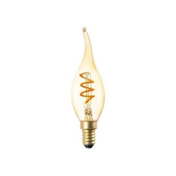 LED lámpa , égő , izzószálas hatás , filament , gyertya , láng , E14 foglalat , 2.5 Watt , meleg fehér , 1800K , borostyán sárga , XLED kép