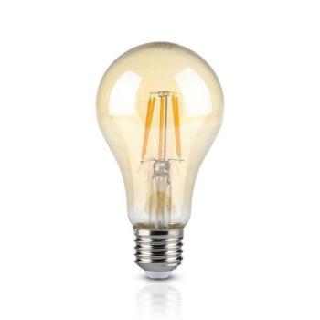 LED lámpa , égő , izzószálas hatás ,filament , körte , E27 foglalat , 10 Watt , meleg fehér , borostyán sárga kép
