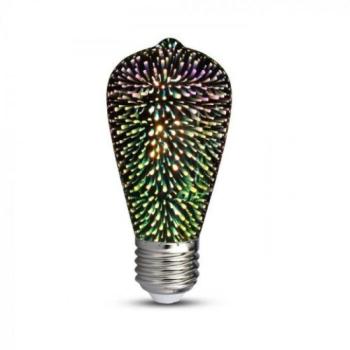 LED lámpa , égő , izzószálas hatás , filament , körte , E27 foglalat , Edison , 3 Watt , meleg fehér , tűzijáték kép