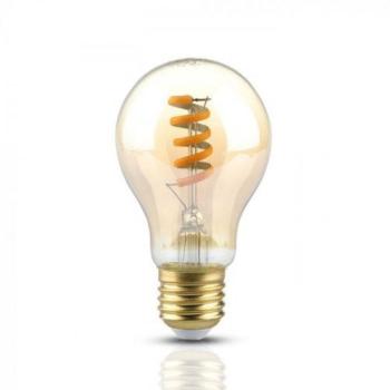 LED lámpa , égő , izzószálas hatás , filament , spirál , körte , E27 foglalat , 4 Watt , meleg fehér , borostyán sárga kép