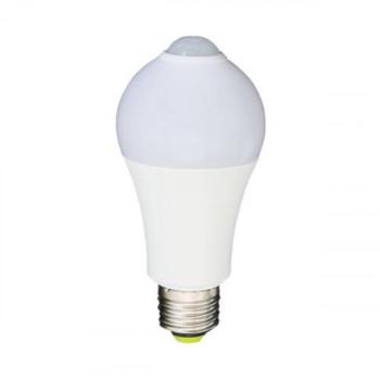 LED lámpa , égő , mozgásérzékelővel , E27 foglalat , 7W , természetes fehér kép