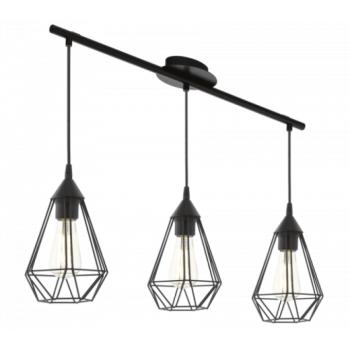 LED lámpa függeszték , mennyezeti , 3 x E27 , acél , fekete , EGLO , TARBES , 94189 kép