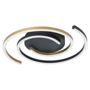 LED lámpa , függeszték , mennyezeti , 40 cm , 24W , CCT , távirányítóval , fekete , sárgaréz , EGLO , CONETTILIA , 33488 kép