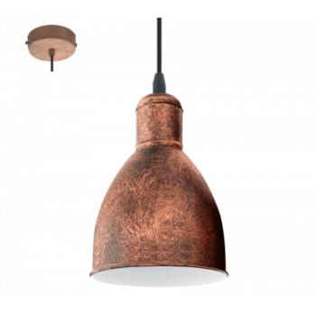 LED lámpa függeszték , mennyezeti , E27 , acél , antik-vörösréz , EGLO , PRIDDY 1 , 49492 kép