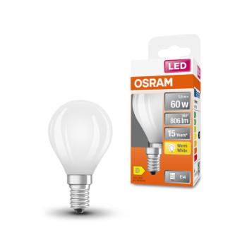 LED lámpa , izzó , gömb , E14 foglalat , opál , 5.5Watt , meleg fehér, Ledvance (OSRAM) kép