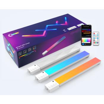 LED lámpa szett , 9 db , távirányítóval , RGB + IC (digitális) , dimmelhető , USB , WIFI/Bluetooth , TUYA , LEDISSIMO AMBIENT LIGHT kép