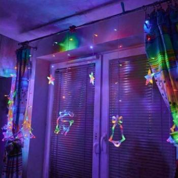 LED lámpák rénszarvas függöny 2.5m 138 multicolor kép