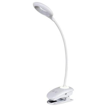 LED lámpatest , asztali , csíptetős , billenthető , 4W , 3 lépésben dimmelhető , USB , természetes fehér , fehér , Rábalux , HARRIS kép