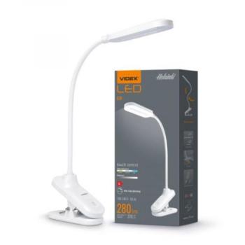 LED lámpatest , asztali , csíptetős , CCT (3000K/4000K/5500K) , dimmelhető , 6W , USB , fehér , VIDEX kép