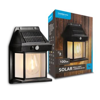 Modee Lighting LED Szolár Napelemes Fali Lámpa WS128 + sensor (1db/doboz) kép