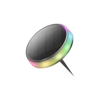 LED lámpatest , földbe szúrható , kerek , napelemes , RGB , kültéri , IP65 kép