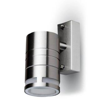 LED lámpatest , GU10-es foglalatú , oldalfali , króm , üveg dizájn csíkkal , IP44 kép