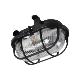LED lámpatest , hajólámpa , E27 foglalat , ovális , fekete , IP54 , Kanlux , MILO kép