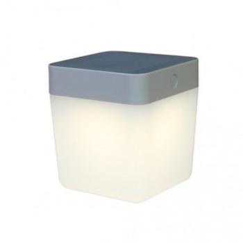 Led lámpatest , kültéri , 1W , napelemes , dimmelhető , meleg fehér , IP44 , ezüst , LUTEC , TABLE CUBE kép